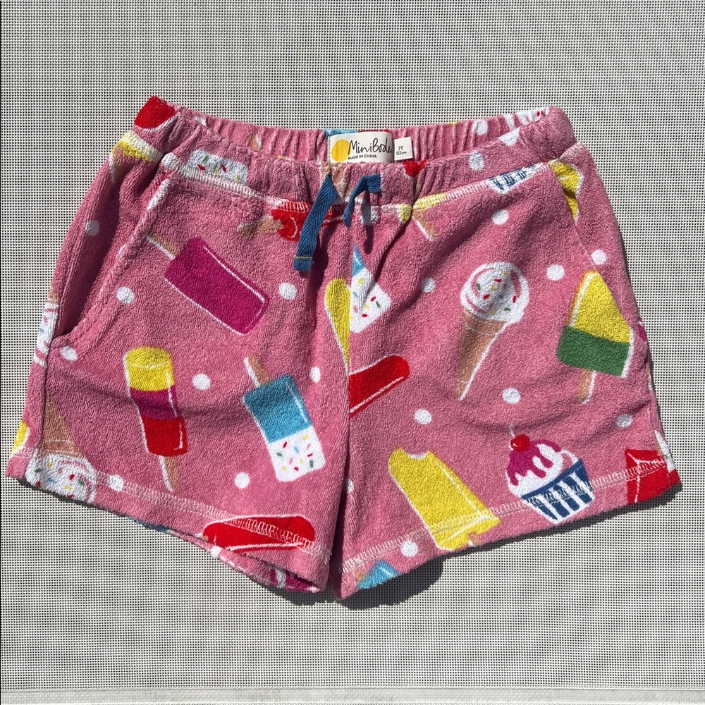 Mini Boden girls’ terry cover up shorts